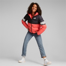 Puma Down Winter Jacket Power Hooded Down Puffer Salmon Women